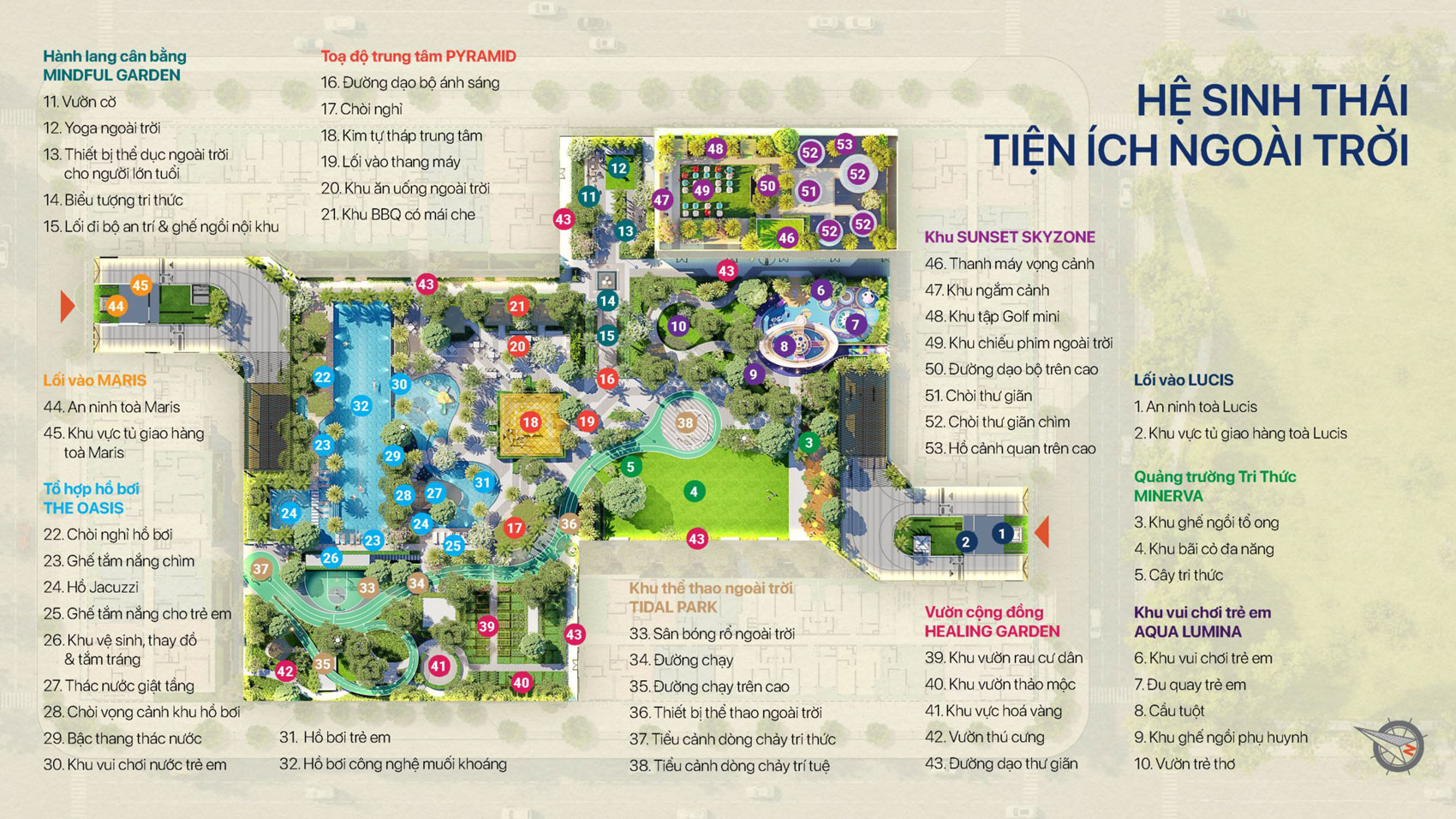Mặt bằng tiện ích ngoài trời TT Genesis