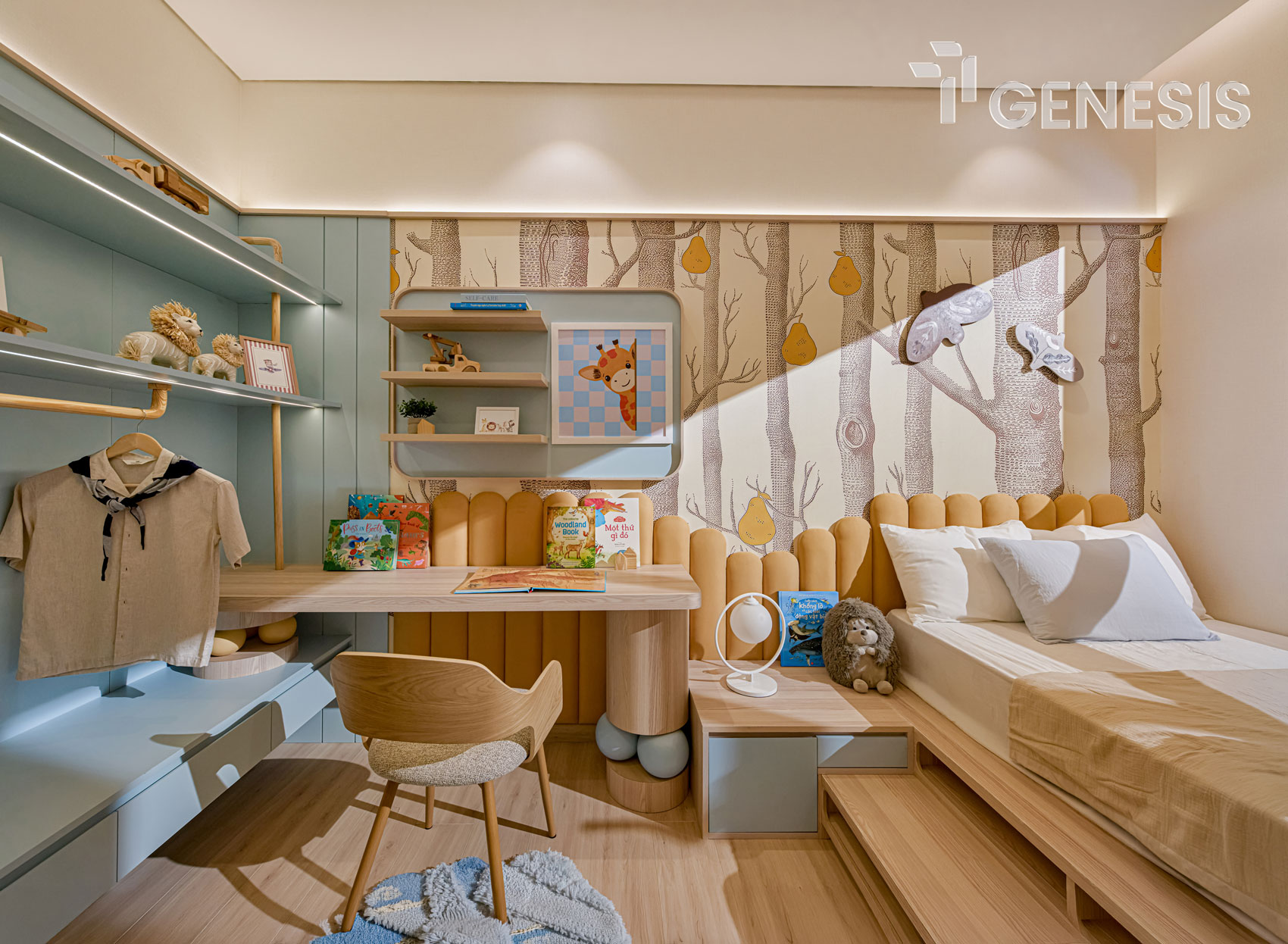 Trang chủ V2 21 Nội thất phòng ngủ căn hộ mẫu 2PN TT Genesis
