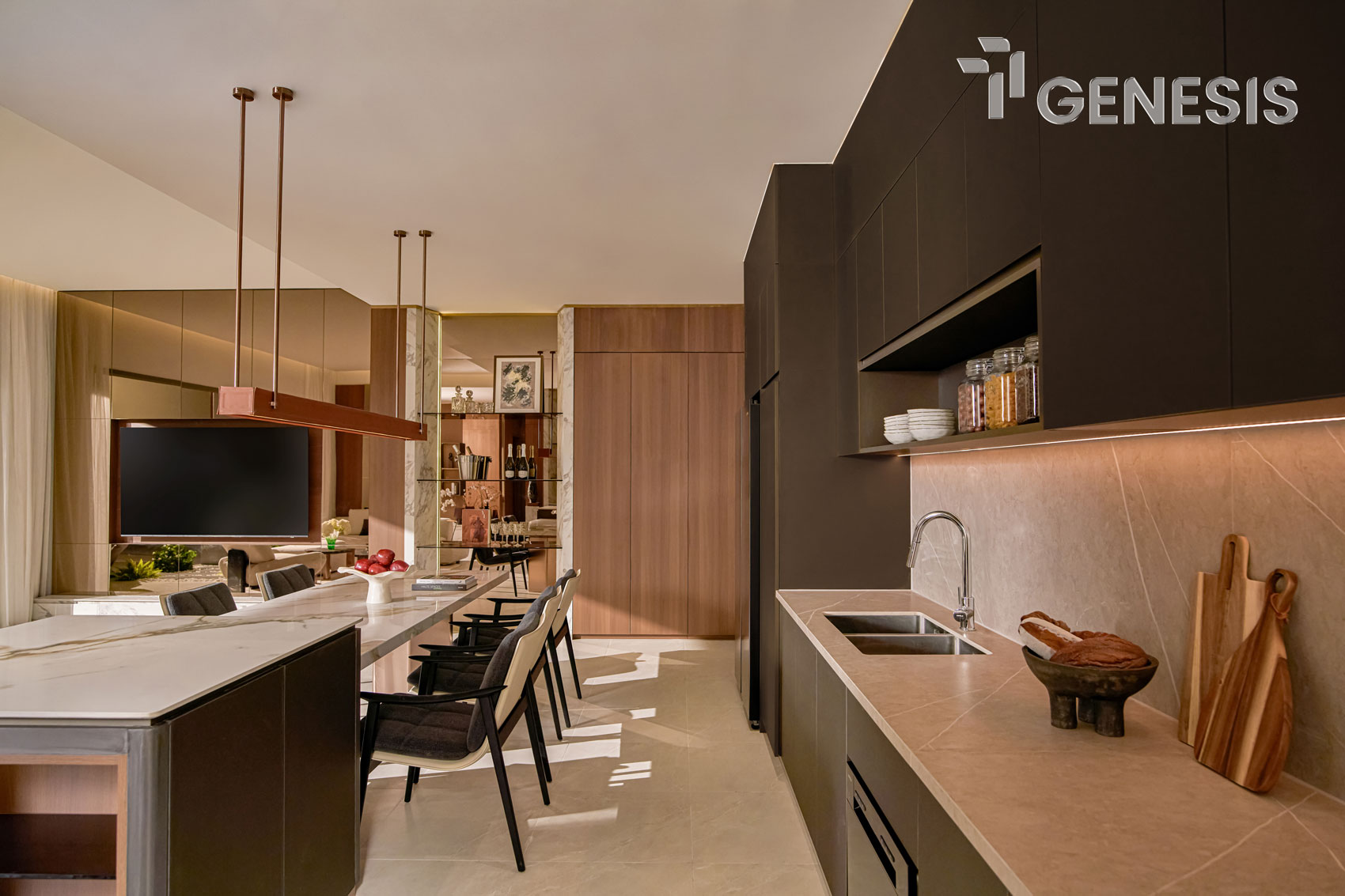 Trang chủ V2 25 Không gian sinh hoạt căn hộ mẫu 3PN TT Genesis