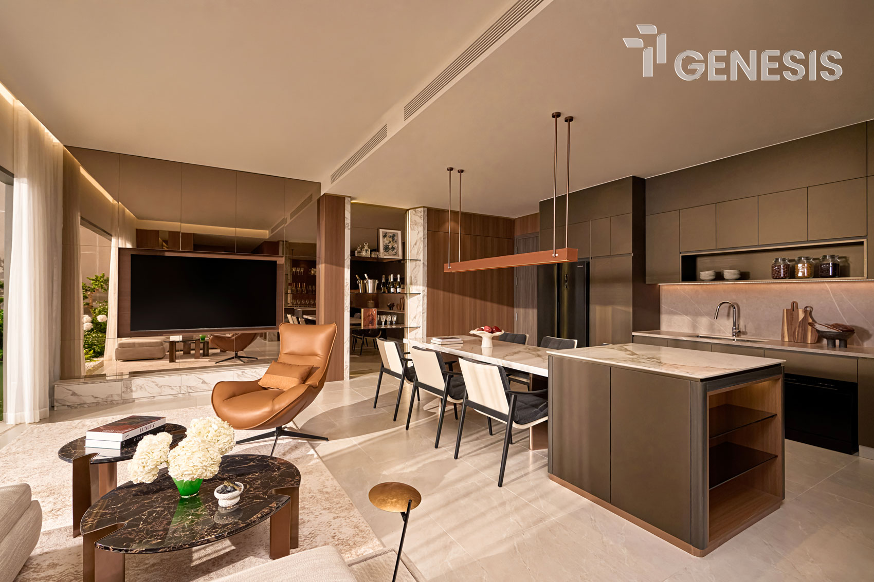 Trang chủ V2 30 Bếp và phòng ăn căn hộ mẫu 3 phòng ngủ TT Genesis